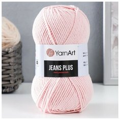 Пряжа "Jeans plus" 55% хлопок, 45% акрил 160м/100гр (74 нежн. розовый), 1шт Yarn Art