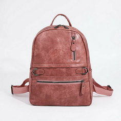 Рюкзак на молнии, 2 наружных кармана, цвет розовый Сима ленд