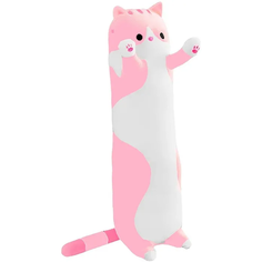 Мягкая игрушка IO Shop Кот батон, розовый, 90 см без бренда