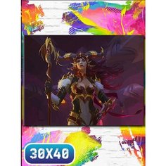Картина по номерам на холсте игры world of warcraft dragonflight - 12076 30х40
