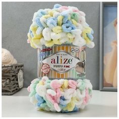 Пряжа "Puffy Fine Color" 100% микрополиэстер 14,5м/100гр (5949 детский) Alize