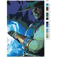 Картина по номерам Z685 "Рейден- Мортал Комбат(Mortal Combat) 40х60 Brushes Paints