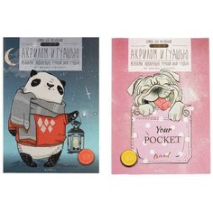 Бумага для гуаши, акрила, акварели А4, 20 листов в папке, блок 200 г/м2, микс Bruno Visconti