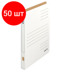 Комплект 50 шт, Скоросшиватель из микрогофрокартона STAFF, 30 мм, до 300 листов, белый, 128991