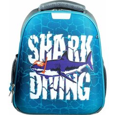Ранец №1School Shark Diving, меняет цвет, 2 отд, эргоном. Спинка