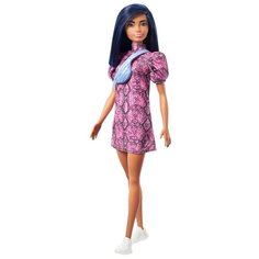 Кукла Barbie Игра с модой, 29 см, FBR37 синие волосы розовое платье