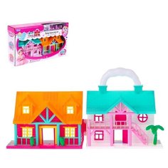 Пластиковый домик для кукол «Коттедж» 2в1, складной с мебелью, микс ООО Сатурн