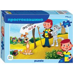 Детский пазл "Простоквашино" развивающий, игра-головоломка на развитие мелкой моторики и внимания, 104 элемента Step Puzzle
