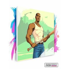 Картина по номерам на холсте GTA San Andreas CJ, 60 х 60 см Красиво Красим