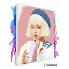 Картина по номерам на холсте Japanese girl Pink, 90 х 120 см Красиво Красим