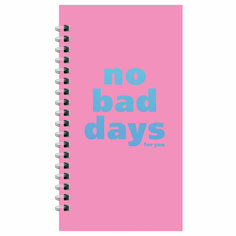 Записная книжка 95*175 мм 96л. на гребне MESHU "No bad days", матовая ламинация, твердая обложка, выборочный УФ-лак
