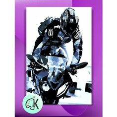 Картина по номерам на холсте Мотоциклист арт 3, 40 х 60 см КУЛЬТУРА ЦВЕТА