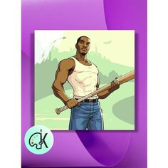 Картина по номерам на холсте GTA San Andreas CJ, 40 х 40 см КУЛЬТУРА ЦВЕТА