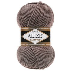 Пряжа Alize Lanagold коричневый меланж (240) 49 % шерсть, 51 % акрил, 100 г, 240 м, 1 шт