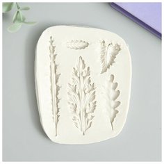 Молд силикон "Листья" 5 предметов 1х8х10 см Noname