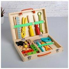 Развивающая игра Набор плотника + конструктор в чемоданчике 7х30х23 см, 33 элемента 1 набор Случай