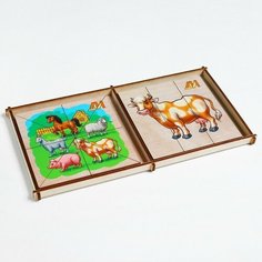 Пазлы «Сложи картинку. Домашние животные» Деревянные Игрушки нет бренда