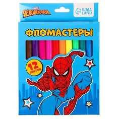 Фломастеры, 12 цветов, в картонной коробке, Человек-паук Marvel