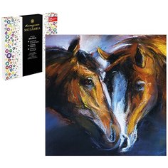 Набор для творчества Алмазная мозаика, степные кони, 30*30 см, 24 цветов страз, картонная коробка Феникс