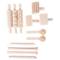 Деревянный набор инструментов для лепки, 12 шт, 19 × 6,5 × 7,5 см Нет бренда