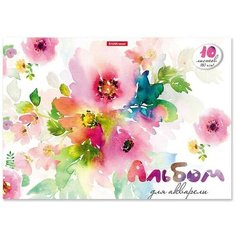 Альбом для акварели А4 10л 180г/м2 на клею ErichKrause "Цветочная акварель"