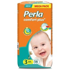 Perla подгузники, Mega Midi, 3, 4-9 кг, 56 шт.