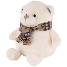 Мягкая игрушка «Мишка Сноу с шарфом», цвет белый, 23 см Maxitoys
