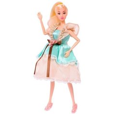 Кукла модель для девочки Нежные мечты в бежево-бирюзовом платье Happy Valley