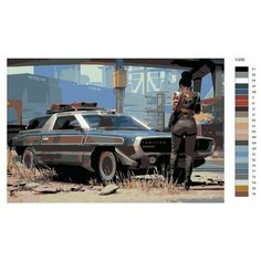 Картина по номерам V-255 "Киберпанк Cyberpunk 2077. Панам Палмер (Panam Palmer)", 50x70 см Brushes Paints