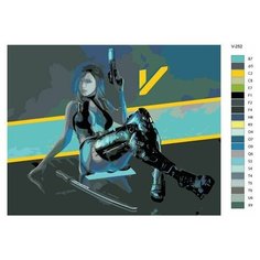 Картина по номерам V-252 "Киберпанк Cyberpunk 2077. Valerie (V) (женская ипостась)", 60x80 см Brushes Paints
