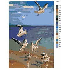 Картина по номерам V-980 "Чайки и морской прибой", 50x70 см Brushes Paints