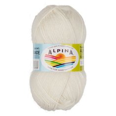 Пряжа Alpina Alpaca Grande, 35 % шерсть, 65 % альпака, 50 г, 118 м, 4 шт., 02 белый (натуральный)