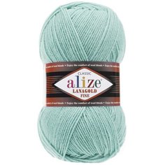 Пряжа Alize Lanagold Fine (Ланаголд Файн) - 3 шт Цвет: 522 мята 49% шерсть, 51% акрил 100г 390м