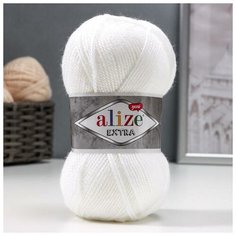 Пряжа ALIZE "Extra" 100% акрил 220 м |100 гр (55 белый) - 1 шт