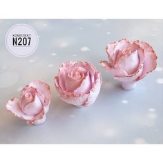 Силиконовый молд для мыла, изомальта, карамели - Набор роз "Радость прерий" - кружевные ( 3 формы - 6 х 5.2 см, 5 х 5 см, 4.5 х 4.2 см.) 7 Корон