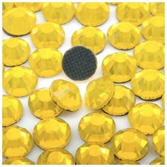Стразы термоклеевые DMC (ДМС) ss 20 (5 мм), желтые ( Цитрин ) 1440 штук, горячей фиксации, стеклянные, дешевые стразы под утюг Blesk Ls