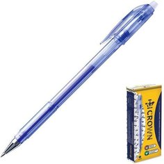 Ручка "Пиши-стирай" гелевая Crown Erasable Jel, узел 0.5 мм, чернила синие
