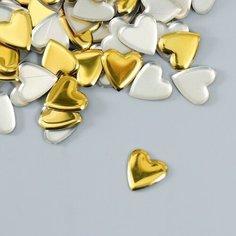 Декор для творчества металл "Сердца" золото набор 150 шт 1х1 см 9228081 Арт Узор
