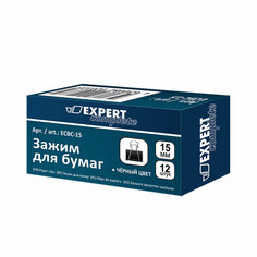 Expert Complete Зажим для бумаг ECBC-15 15 мм 12 шт. черный