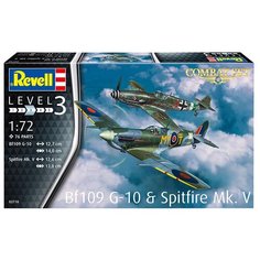 Revell 03710 Модель сборная Combat Set истребитель-низкоплан Bf109G-10 и Спитфайр Mk.V 1/72