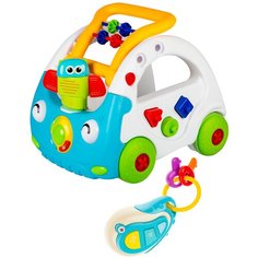 Каталка - ходунки 4-х колесные / Развивающий центр- бизиборд для малышей / Свет, звук, мелодии Surprise Kids