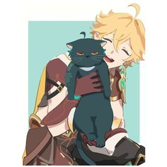 Картина по номерам на холсте Игра Genshin impact (Генишин, Ху Тао, Делюк, Сахароза, Сяо) - 8293 В 30x40