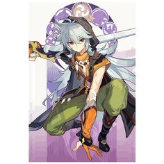 Картина по номерам на холсте Игра Gensgin Impact (Паймон, Венти, Делюк, Джинн, Синьора) - 8035 В 60x40