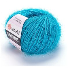 Пряжа YarnArt Christmas (ЯрнАрт Крисмас) 5 мотков цвет 04, Бирюзовый, 100% полиамид, 50 г 142 м