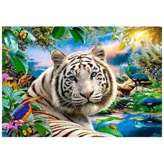 Алмазная мозаика 30x40 Тигр на подрамнике Галеон