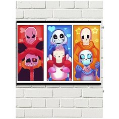 Картина по номерам игра Undertale (Санс, Ториэль, Фловей, Удина, Чара) - 8513 Г 30x40