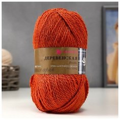 Пряжа "Деревенская" 100% полугрубая шерсть 250м/100гр (30-св. терракот)./В упаковке шт: 1 Пехорка