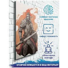 Картина по номерам на холсте Игра Elden Ring (Миядзаки, Дарк Соулс, Рыцарь) - 9168 В 60x40