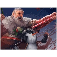 Картина по номерам на холсте Новый Год (Рождество, Дед Мороз, Снегурочка, Аниме) - 7277 Г 30x40