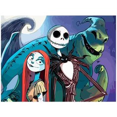 Картина по номерам на холсте Мультфильм Джек и Салли - 7514 Г 30x40